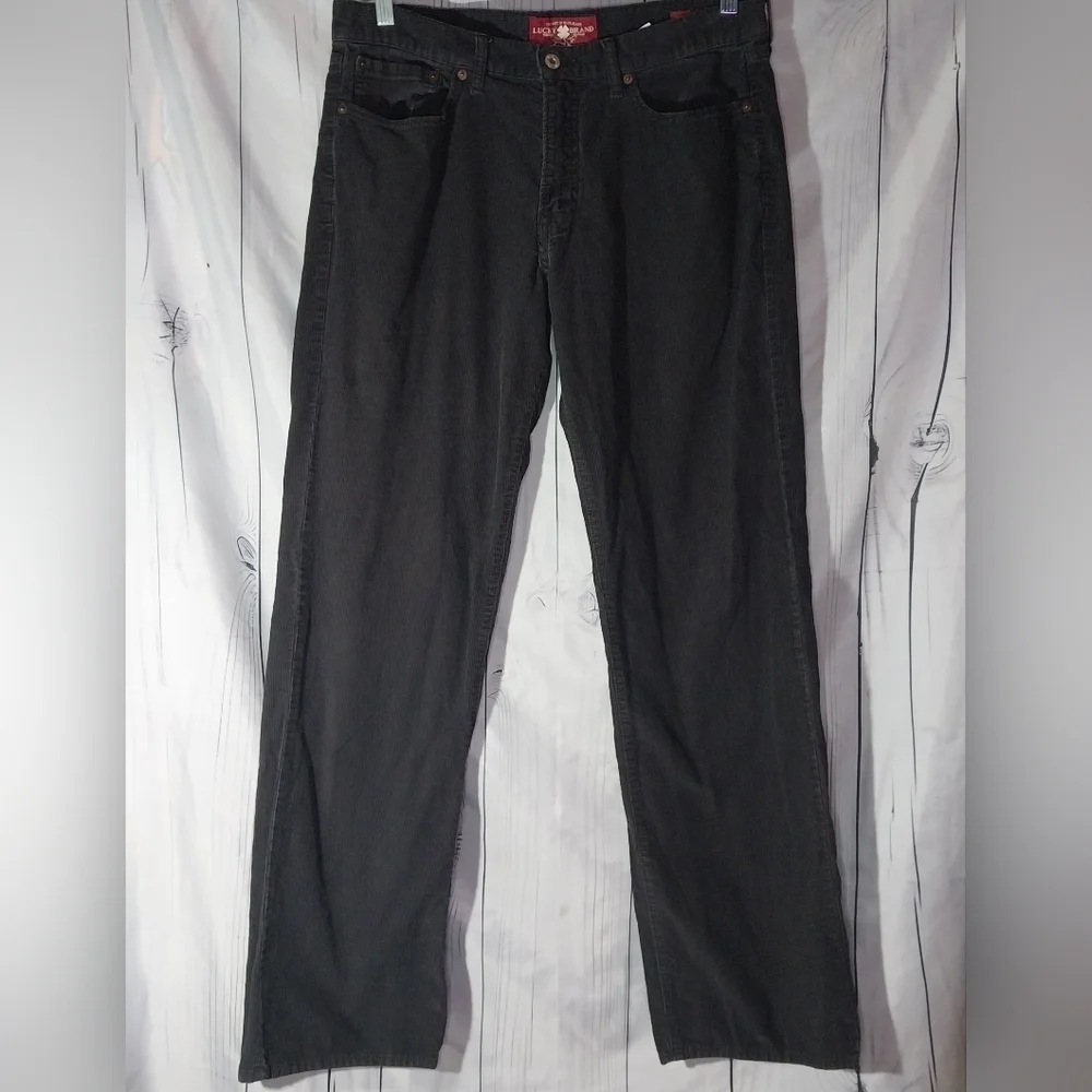 Lucky Brand 361 Vintage Straight Men's Black Corduroy Pants